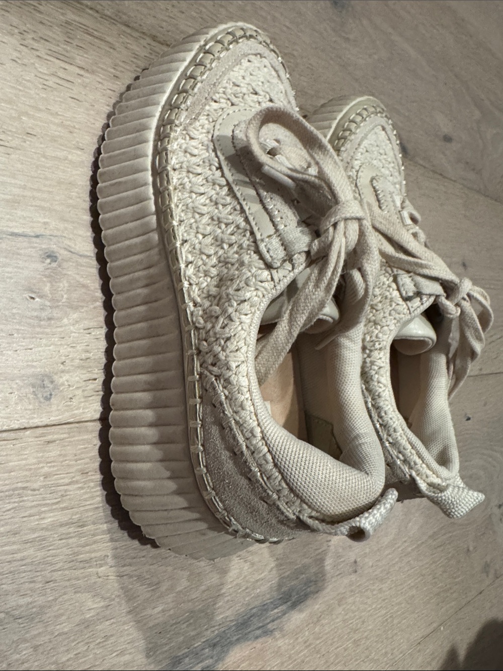 Dolce Vita Cream Crochet Platform Sneakers